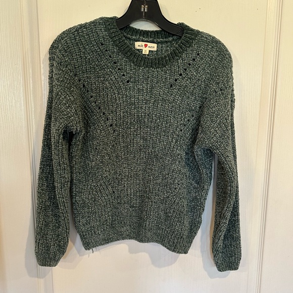 Mik mesh women’s green chunky sweater medium new w/o tags - Picture 1 of 6